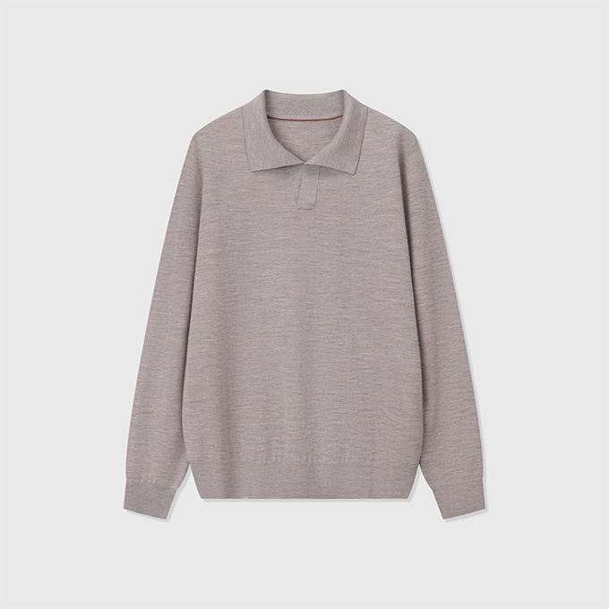loro piana empire pure wool long sleeve polo shirt